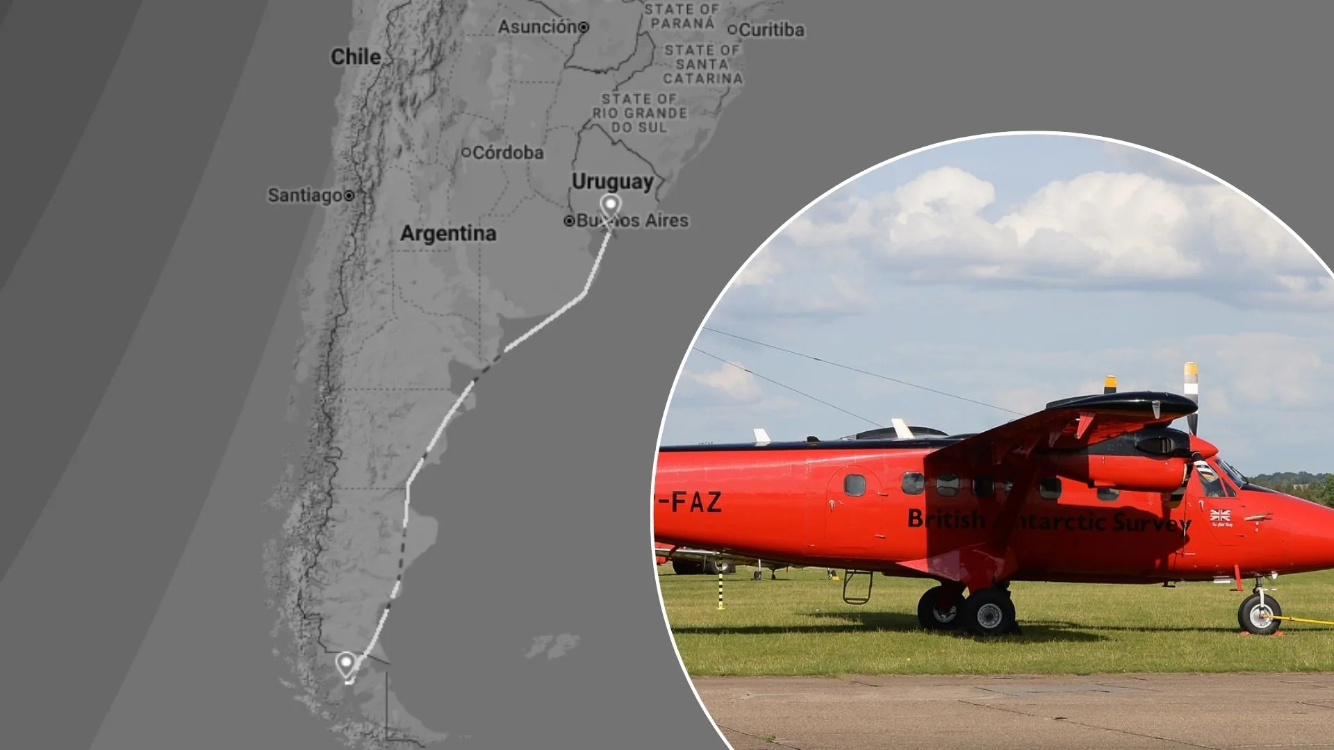 Un avión británico del programa antártico sobrevoló ilegalmente Argentina rumbo a Punta Arenas