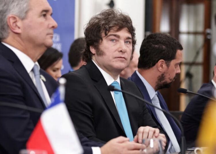 El presidente argentino Javier Milei en la Cumbre del Mercosur. Crédito: Mercosur