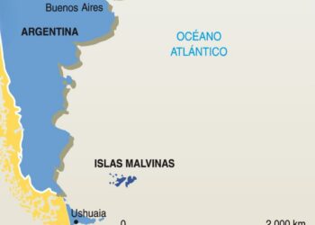 Islas Malvinas, mapa Argentina
