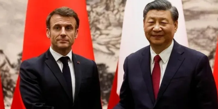 Xi Jinping y Emmanuel Macron