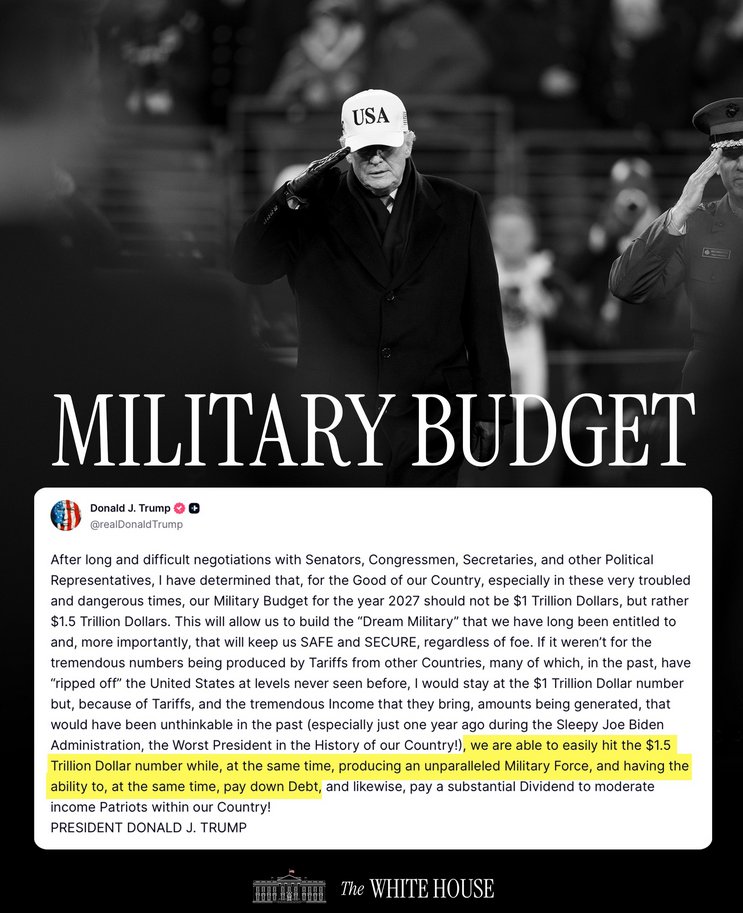 Donald Trump quiere aumentar el presupuesto de defensa, actualmente de 901.000 millones de dólares, a 1,5 billones. Esto supondría un gasto colosal. Estados Unidos representaría entonces el 55% del gasto militar mundial.