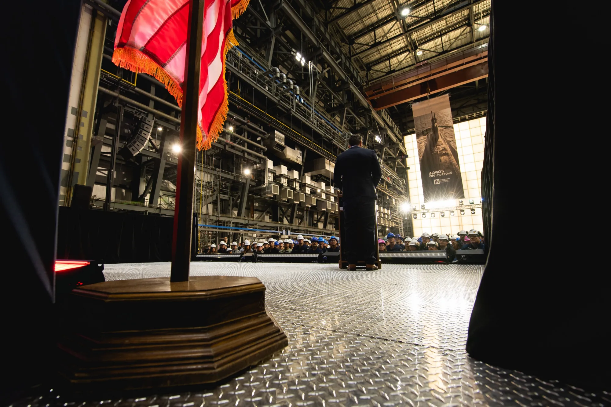 El secretario Hegseth pronuncia un discurso en el Centro Nacional de Información de Seguridad (HII NNS), el 6 de enero (Pentágono).