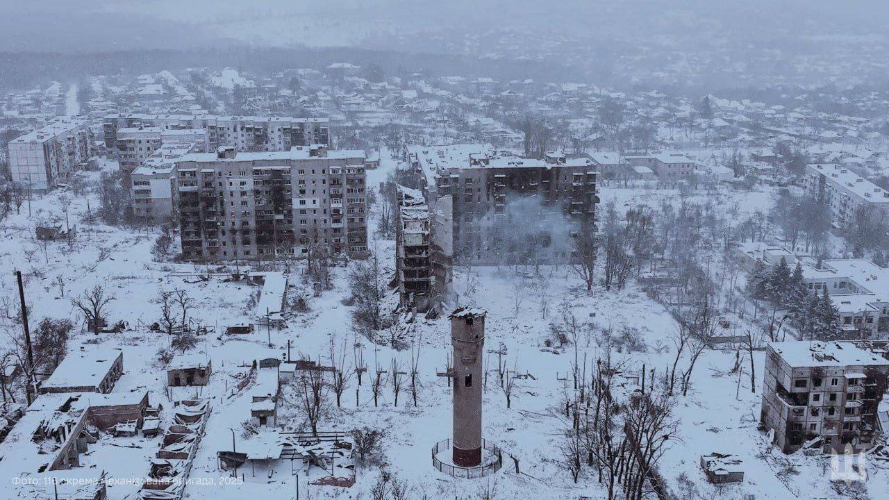 Una vista de Kupyansk en el este de Ucrania
