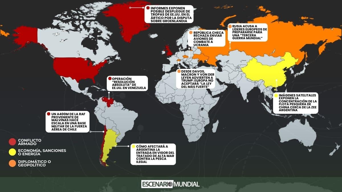 Puntos de conflicto de la semana. Crédito: Escenario Mundial