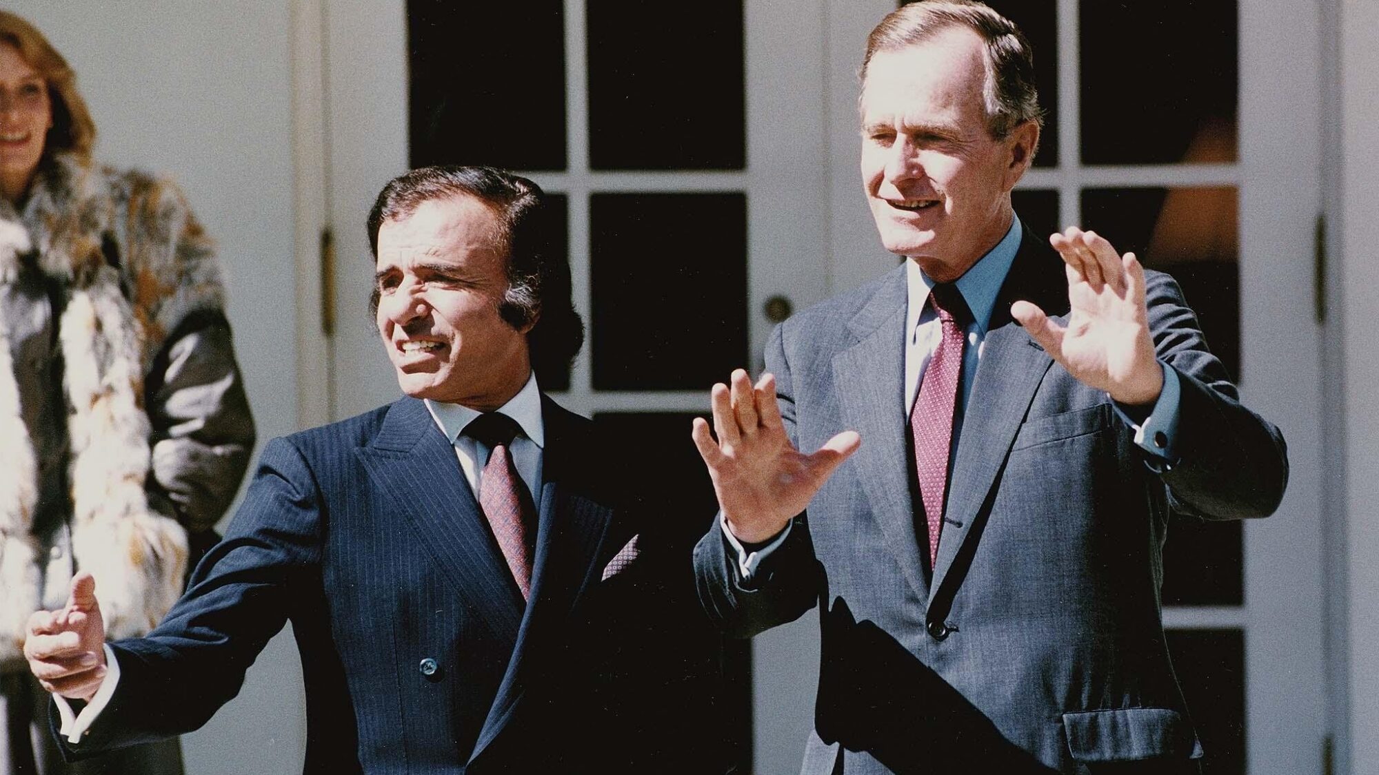 El expresidente de Argentina, Carlos Menem, junto al expresidente de Estados Unidos, George Bush.
