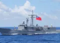 La fragata de clase Cheung Kung (ex-clase Oliver Hazard Perry) ROCS Ming-Chuan (PFG-1112). Ming Chuan y ROCS Feng Jia (PFG-1115) fueron el último par en unirse a la Armada de la República de China en 2018.