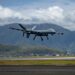 Un MQ-9 Reaper de la Fuerza Aérea de los Estados Unidos, asignado al Ala 49, aterriza en la Estación Aérea del Cuerpo de Marines de Kaneohe Bay, Hawái, el 6 de julio durante el Rim of the Pacific 2022. (Cabo Haley Fourmet Gustavsen/Cuerpo de Marines)