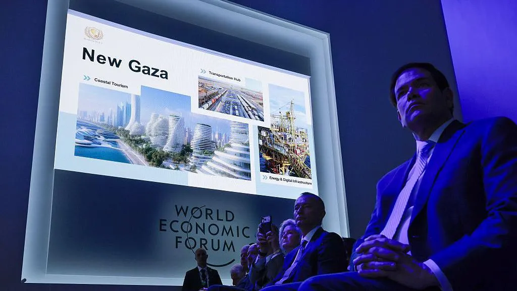 El plan estadounidense para la «Nueva Gaza» se presentó en el Foro Económico Mundial de Davos. Crédito: Getty Images