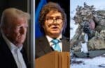 Donald Trump, Javier Milei, soldado danes. Crédito: archivo