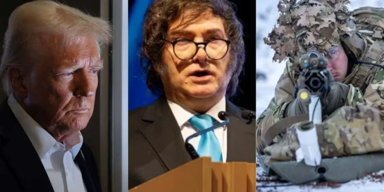 Donald Trump, Javier Milei, soldado danes. Crédito: archivo
