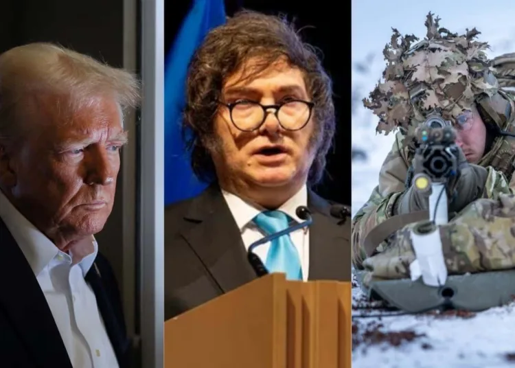 Donald Trump, Javier Milei, soldado danes. Crédito: archivo