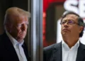 Donald Trump y Gustavo Petro en una composición fotográfica. Crédito: archivo