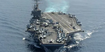 El USS Abraham Lincoln está próximo a llegar al Mar Arábigo (área CENTCOM). Créditos: Open Source Intel (@Osint613)