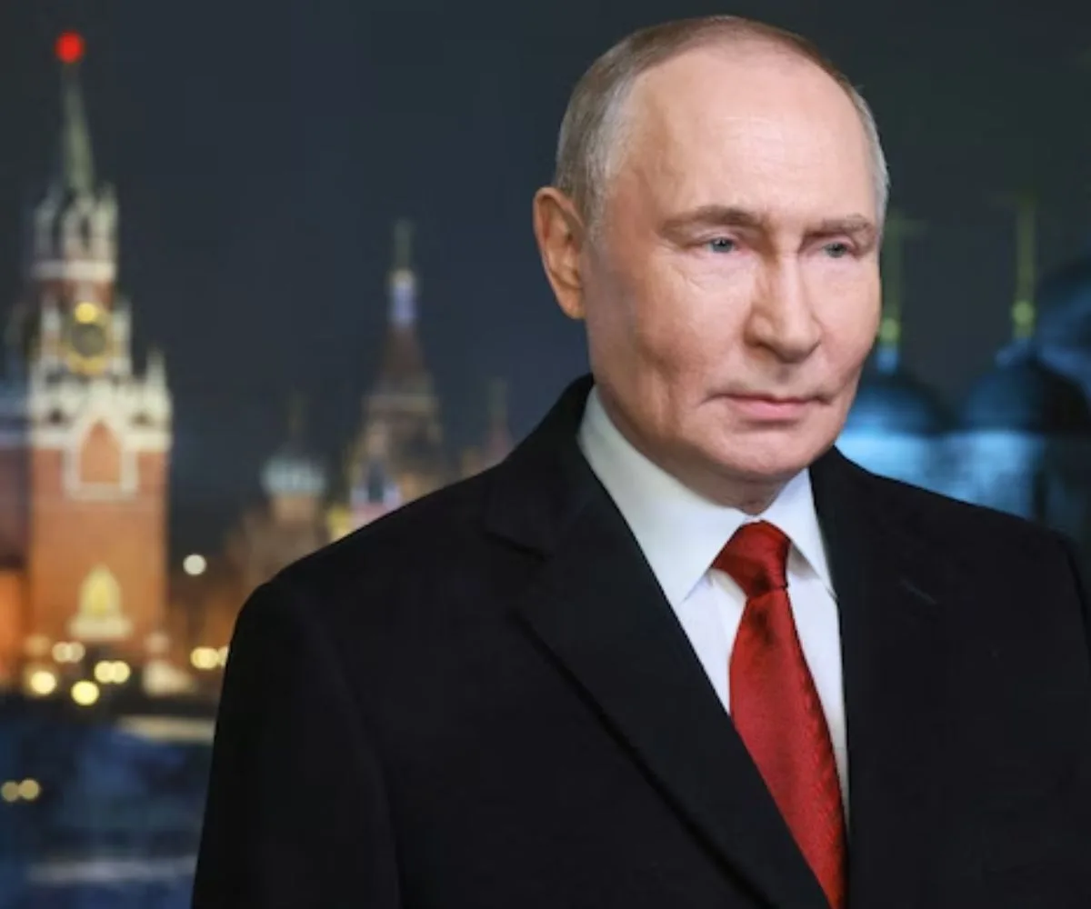 El presidente ruso, Vladimir Putin, pronuncia su discurso televisado anual de Año Nuevo a la nación en Moscú. (Foto: Reuters)