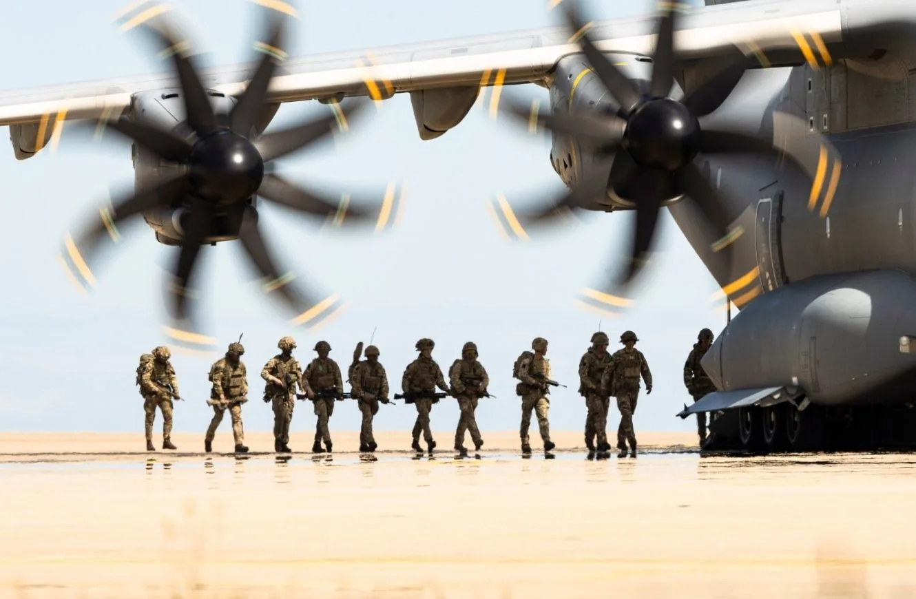 1er Batallón El Real Regimiento Irlandés en el ejercicio final de la Operación FIRIC en las Islas Malvinas. Crédito: Cpl Knox