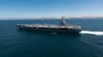 El portaaviones USS Gerald R. Ford (CVN-78), buque insignia del Carrier Strike Group Twelve, parte del Caribe rumbo a Medio Oriente/ Créditos: MC2 Maxwell Orlosky / U.S. Navy