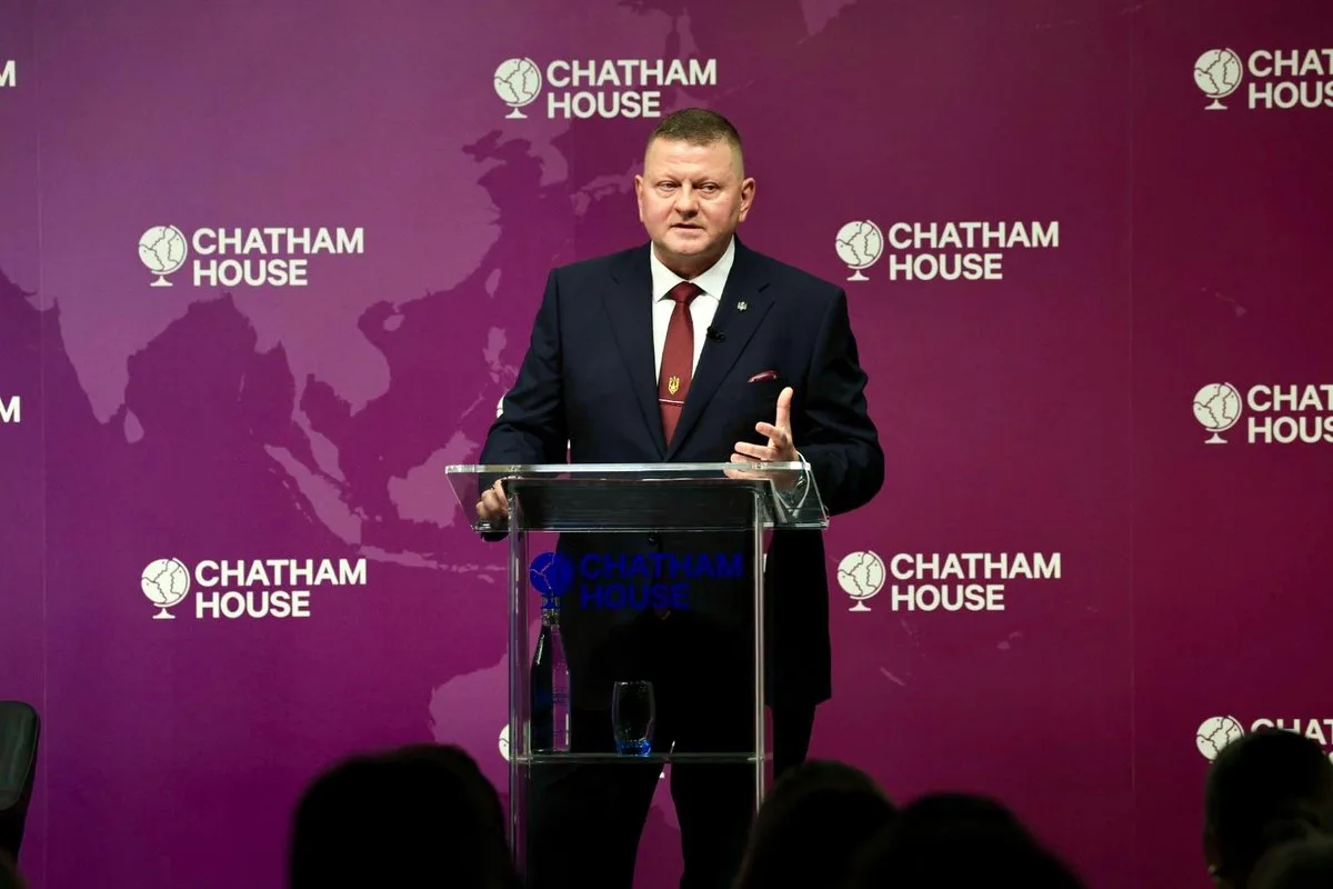 Valeriy Zaluzhny, embajador de Ucrania en el Reino Unido y ex comandante en jefe de las Fuerzas Armadas ucranianas, durante su intervención en Chatham House el 23 de febrero, en el marco del cuarto aniversario de la invasión a gran escala lanzada por Rusia/ Créditos: The Royal Institute of International Affairs - Chatham House.