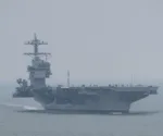 Portaviones nuclear USS John F. Kennedy en su primera prueba en alta mar / Créditos: NNS