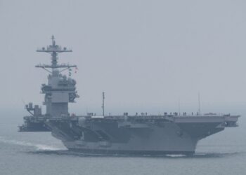 Portaviones nuclear USS John F. Kennedy en su primera prueba en alta mar / Créditos: NNS