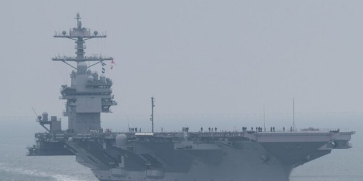 Portaviones nuclear USS John F. Kennedy en su primera prueba en alta mar / Créditos: NNS