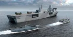 El concepto «Ellida Strike» de BMT, desarrollado en respuesta al requisito de la Marina Real Británica de un buque de ataque polivalente, Créditos: BMT.