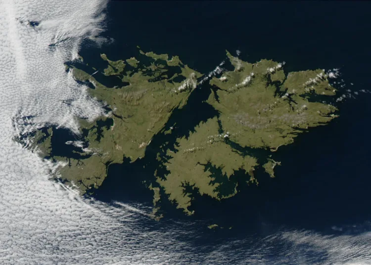 Imagen satelital de las Islas Malvinas. Creditos/Archivo