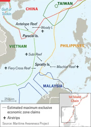 China avanza en la construcción de una nueva base aérea en el Mar del Sur de China y genera dudas estratégicas Créditos: The Economist.