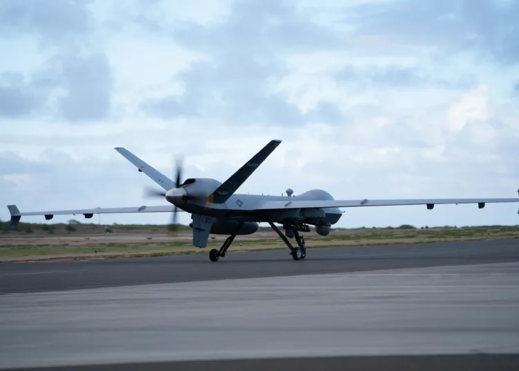 El post oficial de la Fuerza Aérea de EE.UU. del 28 de julio de 2022 anuncia la primera participación del dron MQ-9A Reaper en el ejercicio SINKEX de RIMPAC, el mayor ejercicio marítimo internacional liderado por la Marina de EE.UU. Créditos: Fuerza Aérea de los EE.UU.