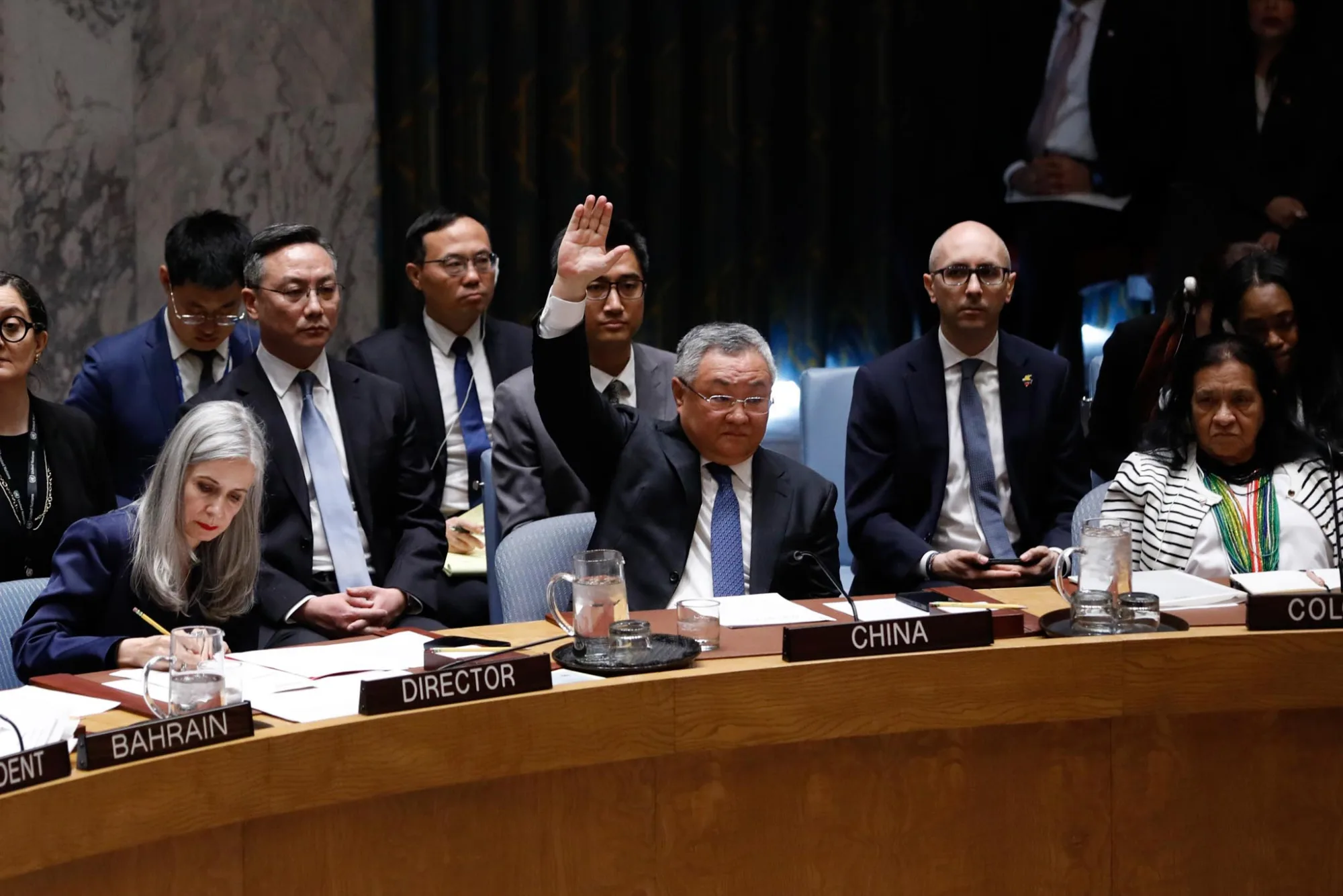 Fu Cong sobre el Proyecto de Resolución del Consejo de Seguridad de la ONU sobre el Estrecho de Ormuz. Créditos: Permanent Mission of the People's Republic of China to the United Nations.