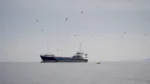 Un buque en el estrecho de Ormuz, frente a la costa de la provincia de Musandam (Omán), el 12 de abril de 2026. Créditos: Reuters.