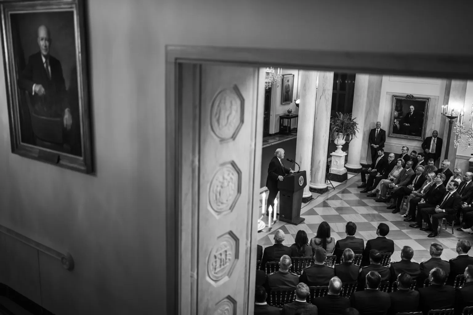 El presidente Donald Trump pronuncia un discurso a la nación. Créditos: The White House Gallery.