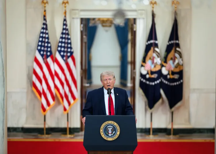El presidente Donald Trump pronuncia un discurso a la nación. Créditos: The White House Gallery.