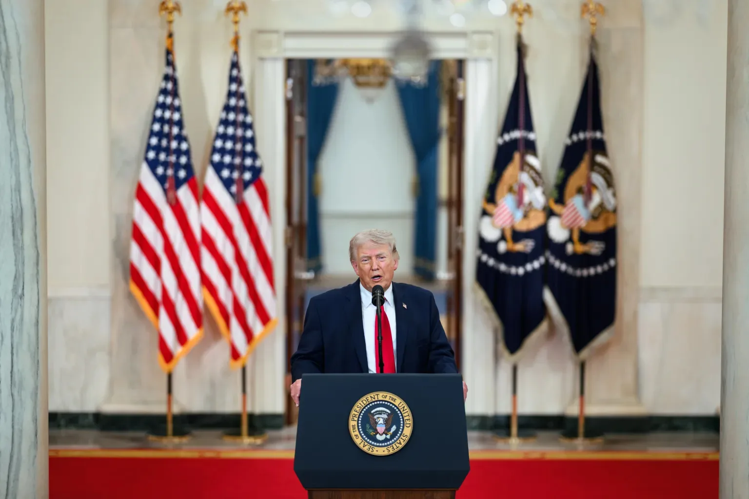 El presidente Donald Trump pronuncia un discurso a la nación. Créditos: The White House Gallery.