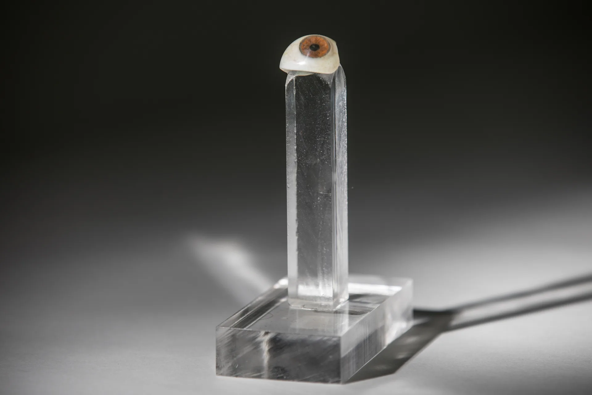 International Spy Museum presenta un dispositivo de ocultación ruso en forma de ojo de vidrio de 1914-1917, usado en la Primera Guerra Mundial para esconder microdots o listas de espías. Créditos: The International Spy Museum.