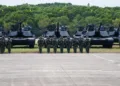 3er Batallón de Armas Combinadas de la 584ª Brigada Blindada, equipado con tanques M1A2T Abrams, en una ceremonia presidida por el presidente Lai Ching-te el 31 de octubre de 2025. Créditos: Ministerio de Defensa de Taiwán.