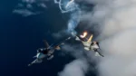 FotografĂa de Saab que muestra el el Gripen E y el Gripen C. CrĂ©ditos: Saab.