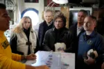 Visita de Javier Milei al portaaviones USS Nimitz para participar en los ejercicios navales Passex 2026, organizados por el Comando Sur de EE.UU. en aguas argentinas cerca de Mar del Plata. Créditos: OPRA.