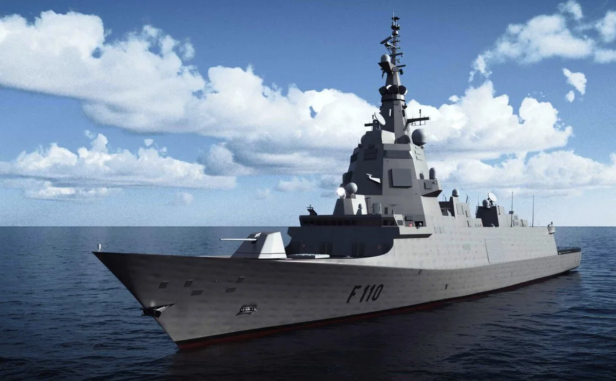 Las fragatas F-110 clase Bonifaz se construyen en Ferrol por Navantia para reemplazar las fragatas F-80 Santa María y potenciar la Armada en operaciones de alta intensidad. Créditos: Ministerio de Defensa español.