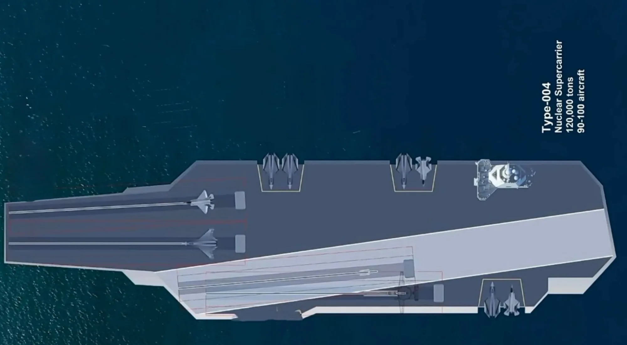 Imagen conceptual del portaaviones nuclear chino Tipo 004. Créditos: PLA Military Updates.