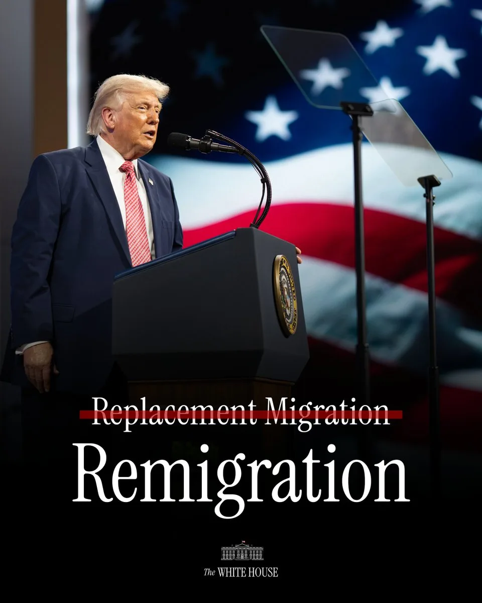 La Casa Blanca publica un mensaje bajo la administración Trump rechazando el Pacto Mundial para la Migración de la ONU y oponiéndose a la "migración de reemplazo" hacia EE.UU. y aliados occidentales. Créditos: Casa Blanca.