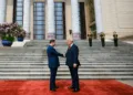 Ceremonia de llegada en Beijing, mostrando al presidente Trump y Xi Jinping el 14 de mayo de 2026. Créditos: Casa Blanca.