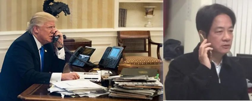 Imagen extraída de un post en X de  @aricchen quien resalta el anuncio de Trump de llamar directamente al presidente taiwanés Lai Ching-te, lo que rompería 47 años sin comunicación telefónica entre un presidente estadounidense en ejercicio y uno de Taiwán desde 1979. Créditos: Aric Chen.