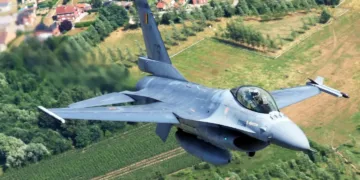Caza F-16AM del 1er Escuadrón del Componente Aéreo de las Fuerzas Armadas de Bélgica. Foto de fuentes abiertas