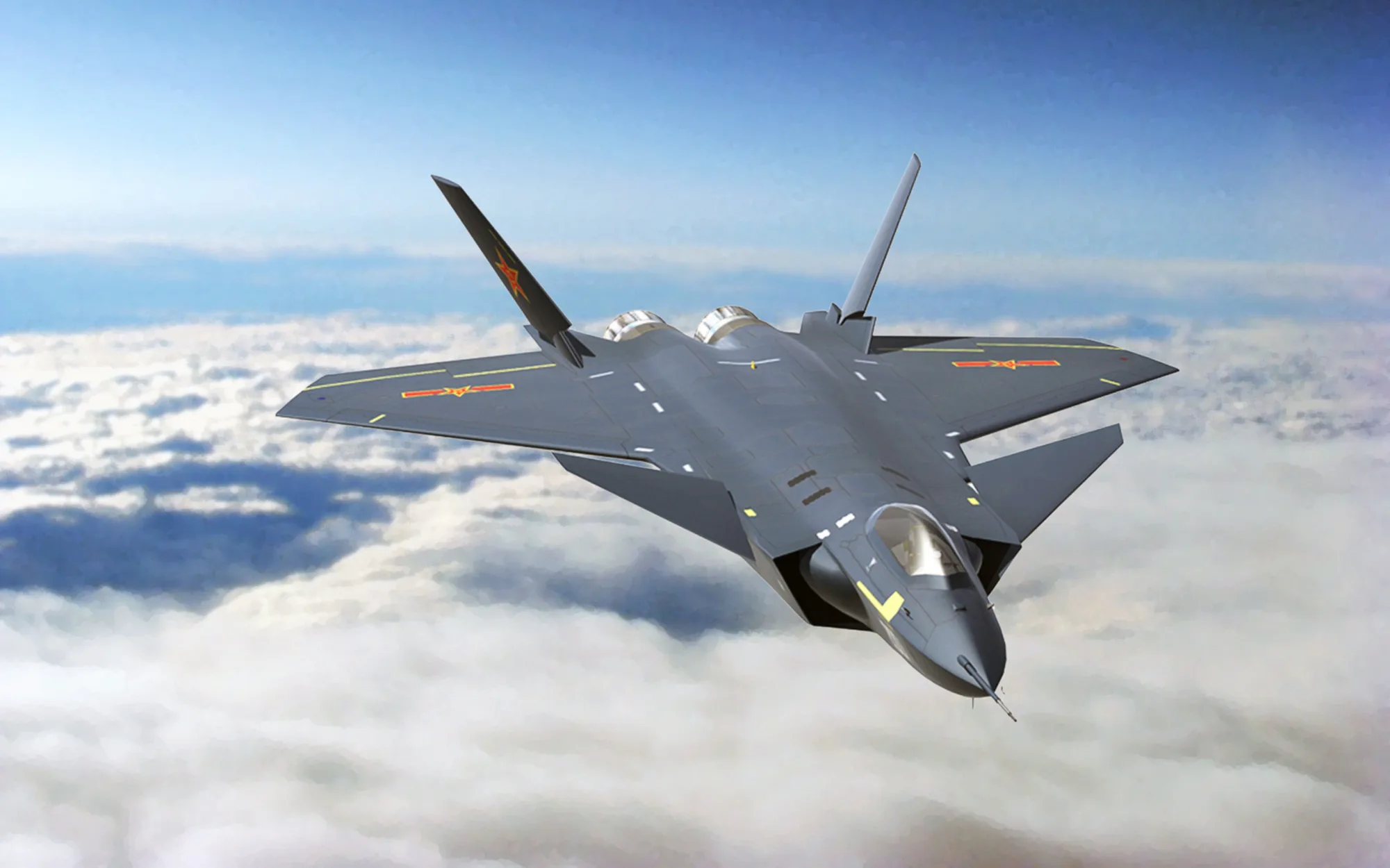 Chengdu J-20 Mighty Dragon. Créditos: WallUp.