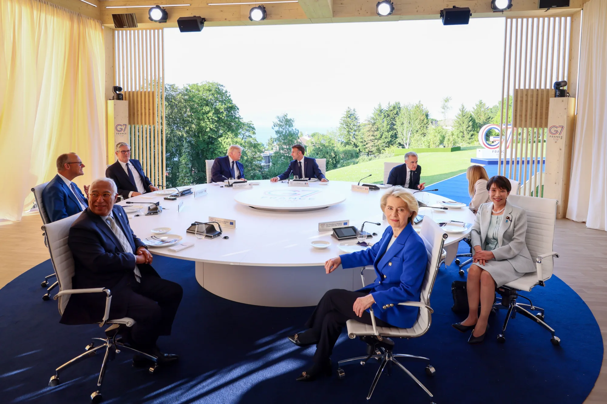 Algunos líderes reunidos durante la Cumbre del G7 celebrada en Francia. Créditos: Primera ministra de Japón a través de X. (@takaichi_sanae)