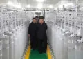 El líder norcoreano Kim Jong Un ha pedido una expansión “exponencial” de las capacidades nucleares del país tras inspeccionar una nueva planta. Créditos: KCNA.