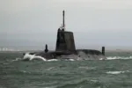 Primer zarpe del HMS Anson (S123), el 20 de febrero de 2023, submarino nuclear de ataque de clase Astute, saliendo de Barrow-in-Furness para sus pruebas iniciales en el mar. Créditos: Armada Real del Reino Unido.
