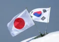 Banderas de Japón y Corea del Sur