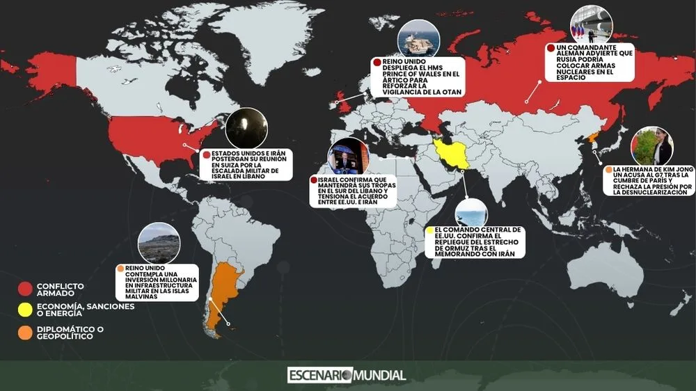 Mapa de los temas más importantes de la semana. Crédito: Escenario Mundial