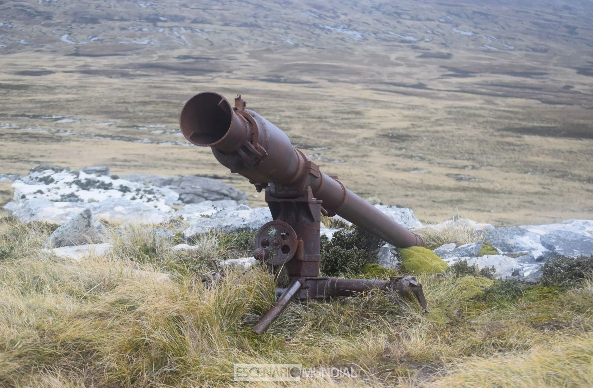 Cañon Czekalski en Monte Longdon en las Islas Malvinas. Crédito: Alejo Sanchez Piccat / Escenario Mundial